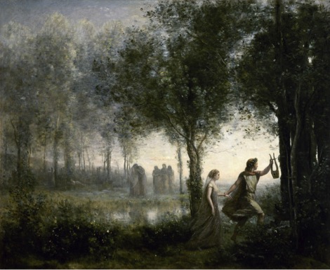 Jean-Baptiste-Camille Corot, “Orfeo conduciendo a Eurídice fuera del infierno” (1861)