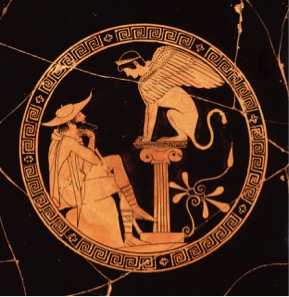 “EDIPO Y LA ESFINGE”, KYLIX ÁTICO (CA. 470 A.C.)