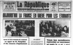 LA RÉPUBLIQUE DES PYRÉNÉES, 13 DE MAYO 1968: “HOY FRANCIA EN HUELGA POR LOS ESTUDIANTES”