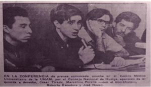 “MARCELINO PERELLÓ EN UNA CONFERENCIA DE PRENSA. MÉXICO, OCTUBRE 6, 1968”