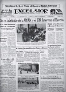 PORTADA DEL 30 DE JULIO DE 1968 DE “EXCÉLSIOR”