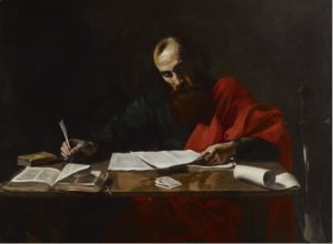 VALENTÍN DE BOLOÑA, “SAN PABLO ESCRIBIENDO SUS EPÍSTOLAS” (CA. 1618-1620)