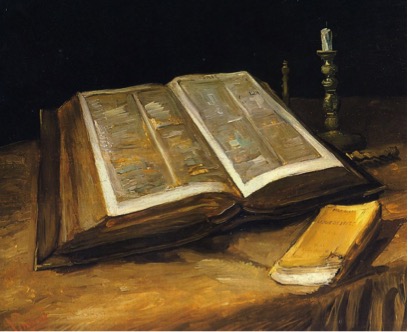 VINCENT VAN GOGH, “NATURALEZA MUERTA CON BIBLIA Y CANDELABRO” (1885)