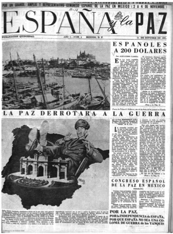 ESPAÑA Y LA PAZ, NO. 4, 1 DE OCTUBRE 1951. IMAGEN: CERVANTES VIRTUAL